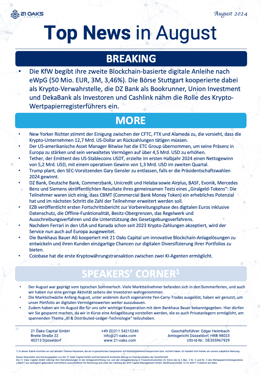 21 Oaks Newsletter — August 2024