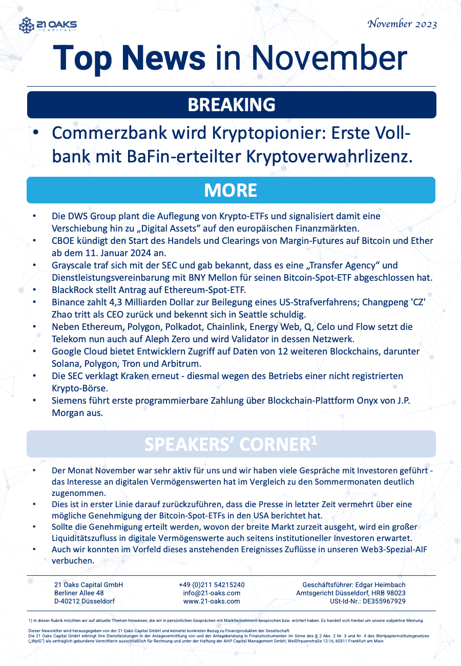 21 Oaks Newsletter — November 2023
