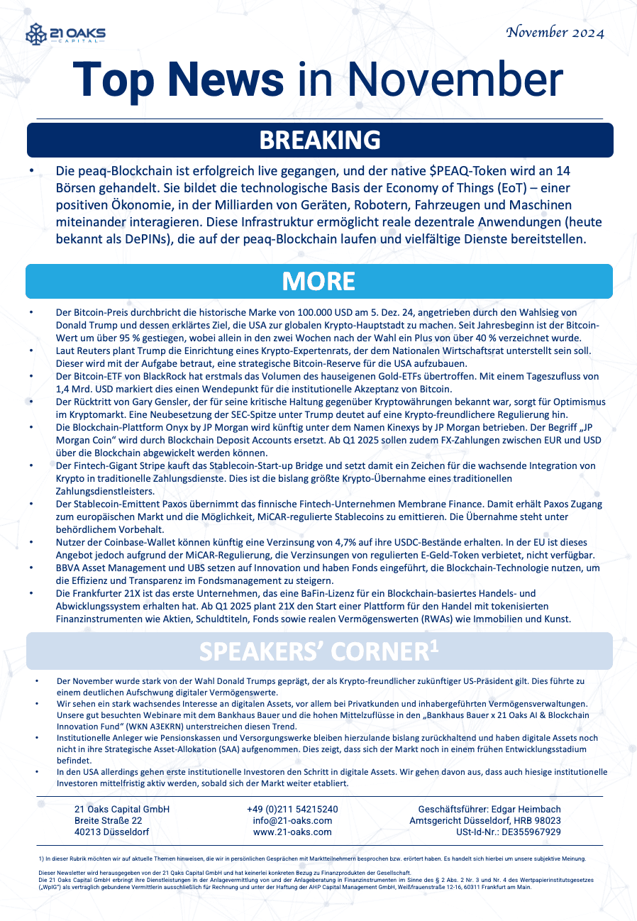 21 Oaks Newsletter — November 2024