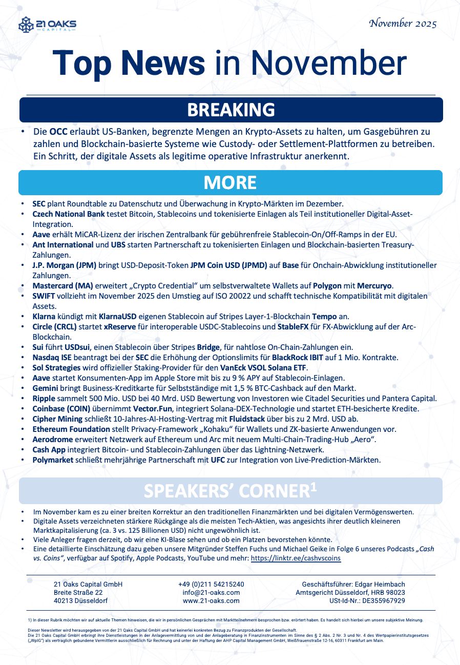21 Oaks Newsletter — November 2025